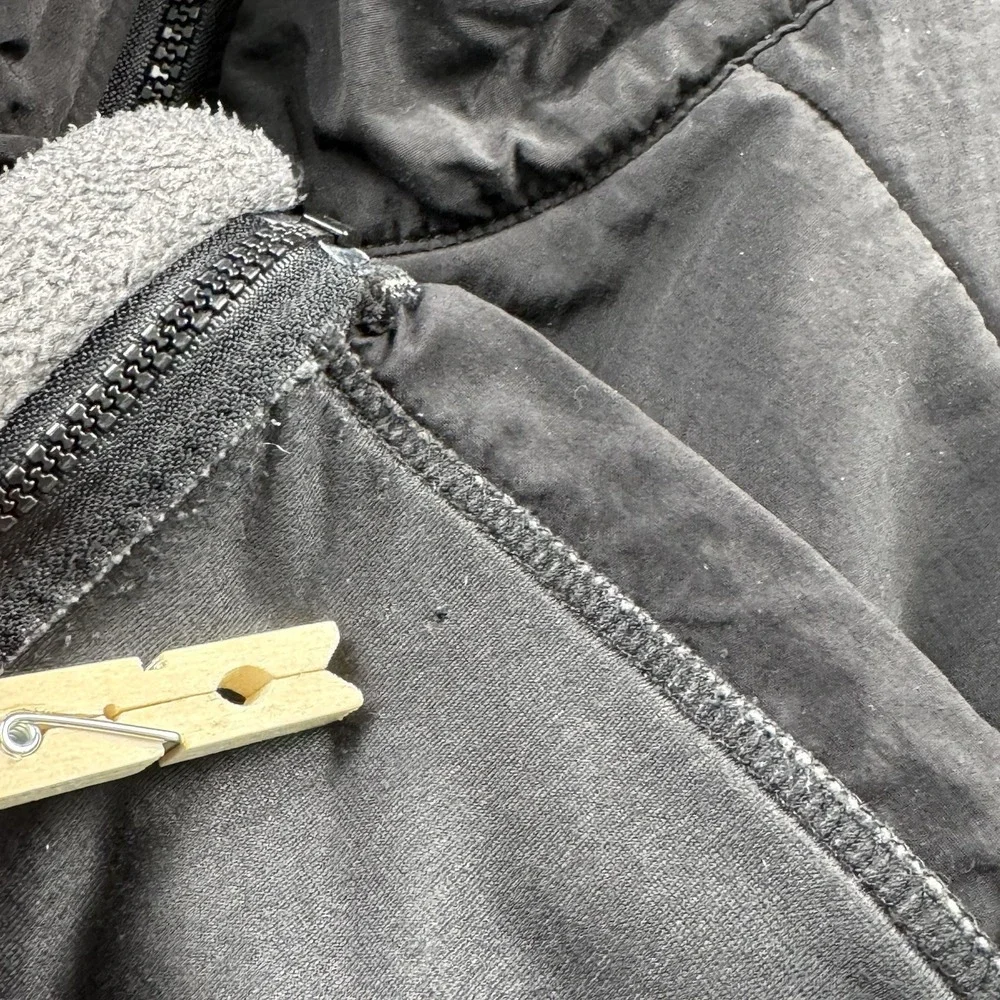 VTG The North Face Mens M Denali Jacket Full Zip Fleece Grey Black 2000s Y2K